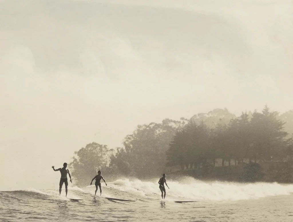 Surfers outside Cowell's Beach, Santa Cruz