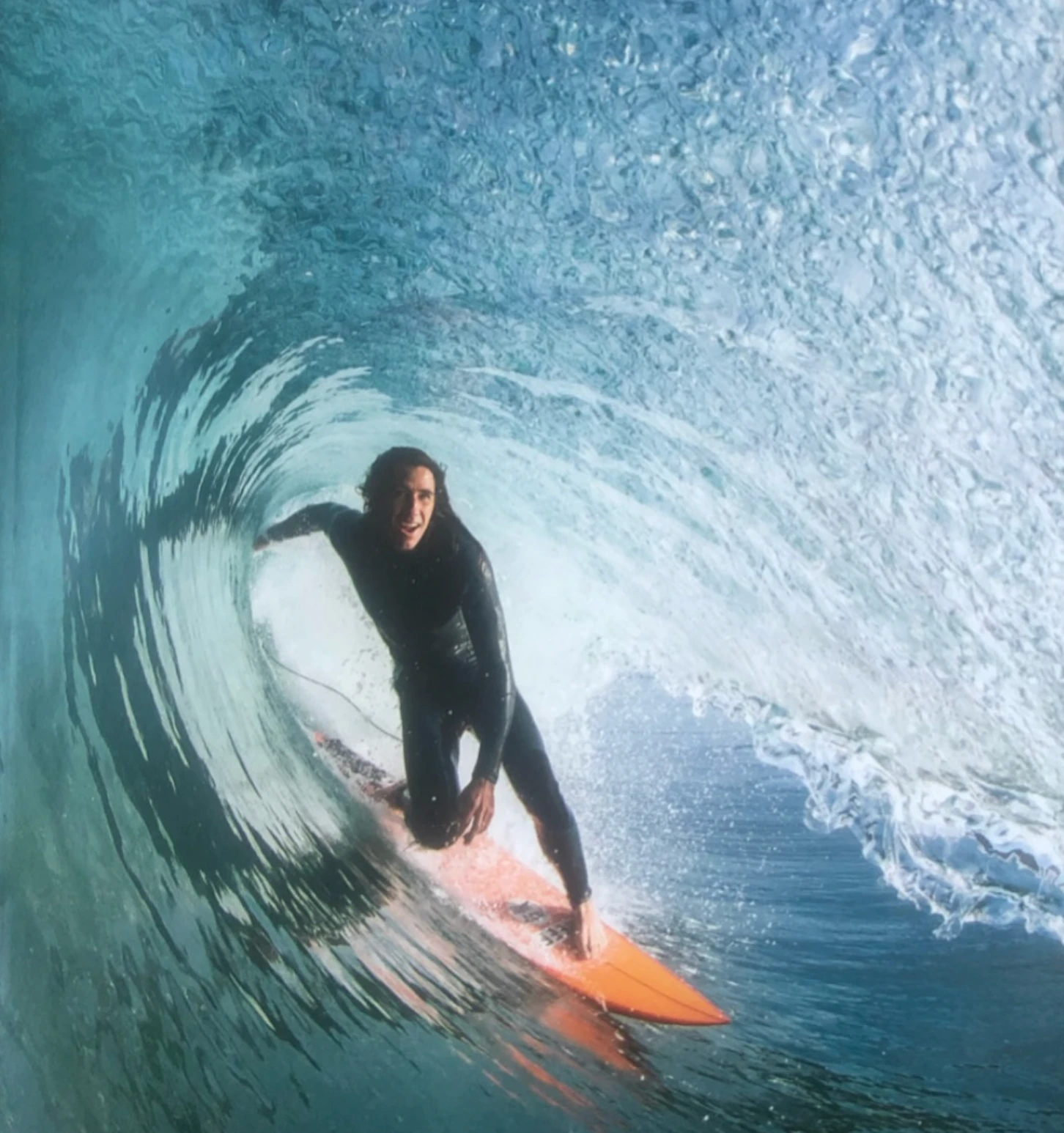 Surfer getting barrelled at Steamer Lane, Santa Cruz — photo by Dave Nelson