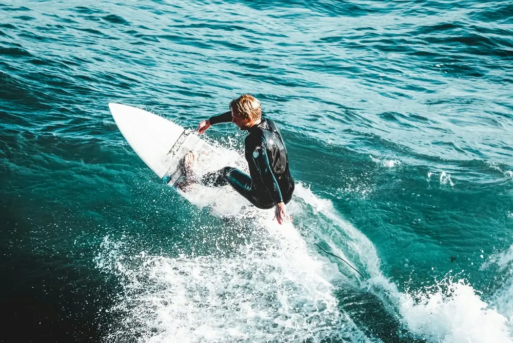 Surfer at Santa Cruz beach